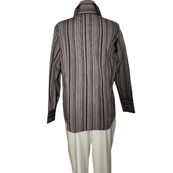 YORK Long Sleeve Stripped Black and Brown Size L Big - Picture 10 of 10